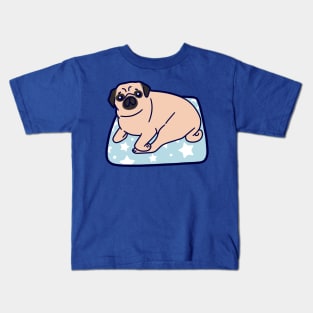 Pug sitting on a Starry Pillow Kids T-Shirt